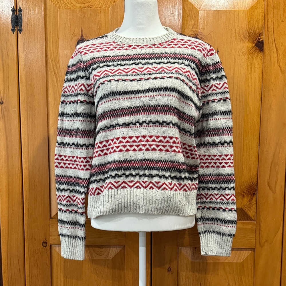 Lucky Brand Multicolor Patterned Crew Neck Sweater